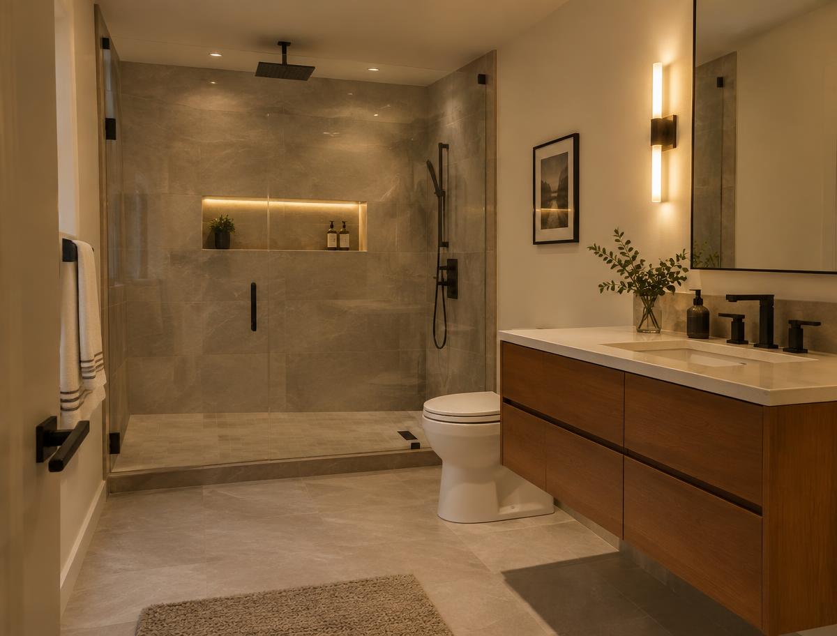 After: Tile shower bath in Overland Park